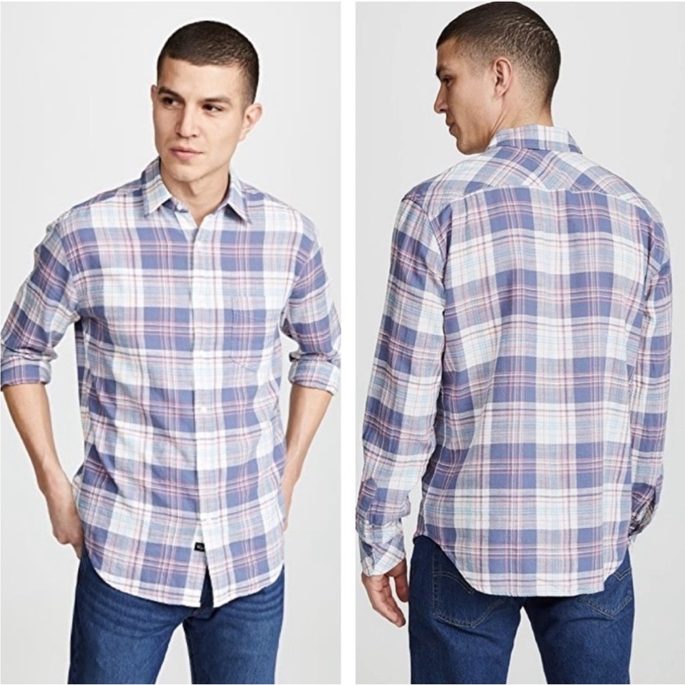 Men's Rails Wyatt Ocean Tangerine Button Down